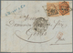 Frankreich: 1862/1870, Bordeaux Issue 40 C. Orange And Napoléon 40 C. Orange, Tied By GC "2240" To F - Lettres & Documents