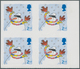 Großbritannien: 2001, 2nd Christmas (Robins With Snowman), Block Of 4 Showing Variety "top Pair With - Autres & Non Classés