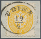 Österreich - Lombardei Und Venetien: 1864, 2 Soldi Gelb, Gez. K 9 1/2, Auf Briefstück Mit Zentrische - Lombardo-Vénétie
