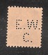 Perfin/perforé/lochung Switzerland No YT138 1914 William Tell  E.W.  C.  Escher-Wyss & Co AG, Maschinenfabrik Zurich - Perfins