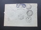 Rumänien 1928 Vierfarbenfrankatur / 4 Marken Einschreiben Brasov Central Recomandate Mit 8 Stempeln Nach Italien - Brieven En Documenten
