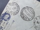 Delcampe - Rumänien 1928 Vierfarbenfrankatur / 4 Marken Einschreiben Brasov Central Recomandate Mit 8 Stempeln Nach Italien - Covers & Documents