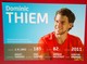 Dominic Thiem   Signed Card - Autographes