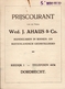 Prijscourant Nov. 1936 Van De Firma Wed. J. Ahaus & Co. Handelaren In Binnen En Buitenlandsch Gedistilleerd Dordrecht - Cuisine & Vins