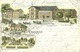 VERSMOLD, Mehrbildkarte, Hotel Zur Post Mit Garten, Ev. Kirche (1898) Litho-AK - Versmold