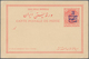 Iran: 1903, Pictorial Stat. Postcard 5ch. 'Shah Muzzafar-ad-Din' Surch. In Violet '3 Chahis' With Pi - Iran