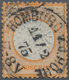 Deutsches Reich - Brustschild: 1872, Großer Schild ½ Gr. Orange Mit Doppelprägung Des Mittelstückes - Brieven En Documenten