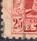 SPANIEN 1922 König Alfons XIII 25 C. Karmin Gest. Pra.-Stück, ABART: STRICHE!!! - Errors & Oddities