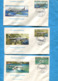 MARCOPHILIE- Polynésie Française-série AvionN°148-*52-oblitéree-sur5 Enveloppes FDC=recto Impec-verso Strié - Used Stamps