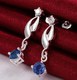 A60120 - Orecchini Pendenti In 925 Sterling - Zirconi Blu - Earrings