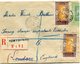 DAHOMEY LETTRE RECOMMANDEE AVEC AFFR. COMPL. AU VERSO DEPART PORTO-NOVO 17 JANV 23 DAHOMEY POUR LA GRANDE-BRETAGNE - Storia Postale