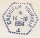 FRANCE - Env. Affr 15 F Gandon - Oblit Hexagonale Tiretée "CROISEUR TOURVILLE" 1954 - 1945-54 Marianne (Gandon)