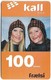 Faroe - Kall, Two Women With Painted Face, 100Kr. GSM Refill, Exp.01.2007, Used - Faeroër