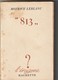 Roman. Maurice Leblanc. 813.  Edition ? L'énigme Hachette  N° 223.  Année 1950. - Hachette - Point D'Interrogation