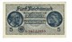 BILLET ZONE ALLEMANDE OCCUPEE 1938-45 5 REICHSMARK - 5 Reichsmark