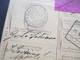 Delcampe - Italien 1913 Auslandspaketkarte Zusatzfrankaturen Und Vielen Stempeln Napoli -Ostende Klebezettel Handschriftlich Valore - Paketmarken