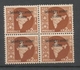 Laos Opvt. On 2np Map, Block Of 4, MNH 1962 Star Wmk, Military Stamps, As Per Scan - Franchise Militaire