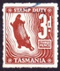 TASMANIA 3d Brown Stamp Duty Revenue Stamp FU - Fiscales