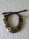 Vintage Bracelet Of Two -Tone Metal Wheels And Leather - Bracelets