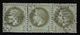 France N°25a Olive Bande De 3 Obl.GC 1707 Grasse (87) Cote 85€ - 1863-1870 Napoléon III Con Laureles