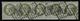 France N°25a Olive Bande De 5 Obl.GC 763 Castelnaudary (10) Cote 140€ - 1863-1870 Napoléon III. Laure