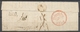 1820 Lettre DETAXES, Cercle Fleur De Lys Rouge + C 12 + 1d + Paraphe, TB X4929 - Cartas Civiles En Franquicia