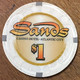 ÉTATS-UNIS USA NEW JERSEY ATLANTIC CITY SANDS CASINO CHIP 1 $ JETON TOKEN COIN CASINO FERMÉ - Casino