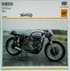 "Motorbike  NORTON 350/500cc Manx 1957 " Moto Anglaise - Collection Fiche Technique Edito-Service S.A. - Collections