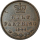 Monnaie, Grande-Bretagne, Victoria, 1/2 Farthing, 1844, TTB, Cuivre, KM:738 - A. 1/4 - 1/3 - 1/2 Farthing