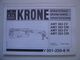 Manuel KRONE Materiel Agricole AMT 323 CRI Ersatzteile Spare Part Piece Detachee - Traktoren