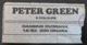 Peter Green (Fleetwood Mac)  Sarajevo Skenderija 1.6.1983 Concert Ticket - Tickets De Concerts