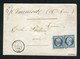 Rare Lettre En Double Port De Toul Pour Chaumont ( 1854 ) Avec Deux N° 10 Présidence - 1852 Louis-Napoléon
