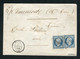 Rare Lettre En Double Port De Toul Pour Chaumont ( 1854 ) Avec Deux N° 10 Présidence - 1852 Louis-Napoleon