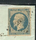 Rare Lettre De Quillan Pour Toulouse ( 1854 ) Avec Un N° 10 Bleu Sur Crème - 25 Centimes Présidence - 1852 Louis-Napoleon