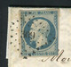 Rare Lettre De Beaulieu Sur Ménoire Pour Ussel  ( 1853 ) Avec Un N° 10 - 25 Centimes Présidence - 1852 Luigi-Napoleone
