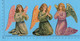 Chromo Decoupis - 3 Statuettes De Bureau En Carton - Anges Priant A Jenoux, AF2-4, AF2-5, AF2-6, - Anges