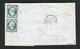Rare Lettre En Double Port De Dreux Pour Mortagne ( 1854 ) Avec Une Paire De N° 10 - 25 Centimes Présidence - 1852 Luis-Napoléon