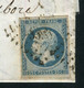 Rare Lettre De Tours Pour Chambord ( 1853 ) Avec Un N° 10 - 1852 Louis-Napoléon