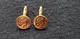 Représentation De Monnaie Antique En Boutons De Manchettes Métal Doré Anciens Pièce Ancienne - Manschetten- U. Kragenknöpfe