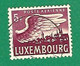 LUXEMBOURG POSTE AÉRIENNE 1946 N° 11 VUE DE LUXEMBOURG 5 F LIE DE VIN  OBLITÉRÉ DOS CHARNIÈRE LUXEMBOURG - Usados