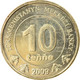 Monnaie, Turkmanistan, 10 Tenge, 2009, TTB+, Laiton, KM:98 - Turkménistan