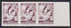 TURKEY (1943) Nurse With Child. Child. Imperforate Strip Of 3 With Red Star Misplaced. Scott No RA81, Yvert No 91. - Sonstige & Ohne Zuordnung