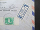 Israel 1967 Air Mail Luftpostbrief Einschreiben Haifa - München Marke Vom Rand! Rückseitig 2 Stempel. Dr. O. Robinson Ad - Brieven En Documenten