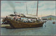 1913. HONG KONG. Georg V FOUR CENTS. On Post Card With Beautiful Ship Motive Cargo Ju... (Michel 100) - JF412619 - Neufs