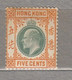 HONG KONG 1903 Edward VII 5c MVLH(**) Mi 64 #17200 - Nuovi