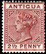 Antigua 1882 SG 22  2½d Red-brown  Crown CA  Perf 14   Mint   THINNED - 1858-1960 Kolonie Van De Kroon