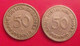 Allemagne. 2 Pièces De 50 Pfennig 1949 B & F. Bank Deutscher Lander - Autres & Non Classés