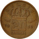 Belgique, 20 Centimes, 1954, TTB, Bronze, KM:147.1 - 20 Centimes