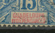 GUADELOUPE 1892 Kolonialallegorie 15 C.  Gestempelt ABART SCHRÄGDRUCK LANDESNAME - Used Stamps