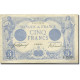 France, 5 Francs, Bleu, 1905, 1913-01-11, SUP, Fayette:2.13, KM:70 - 5 F 1912-1917 ''Bleu''